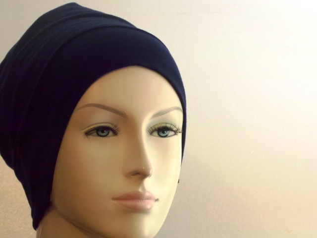 Plain black Hijab underscarf 45